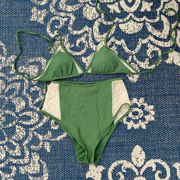 aerie Other - Green and White Kids One Piece